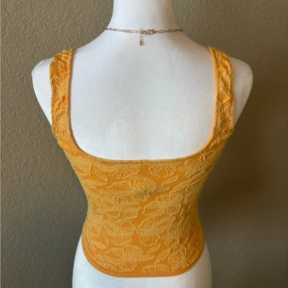 Anthropologie Yellow Floral Tank Top - Picture 2 of 4